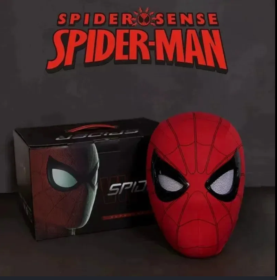 Spider-Man Mask  with Moving Eyes 3D, LED Moving Eyes Cosplay Mask,Jaw Motion Activated Blinking Eyelid Spider-Man
