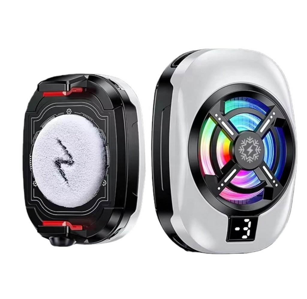 Instant Mobile Cooler with 1/4" Screw Hole, Mobile Cooler with 3 Cooling Modes, LCD Display, RGB Light, Semiconductor Technology Instant Gaming Cooling Fan for iOS and Android Phones (TL-16)