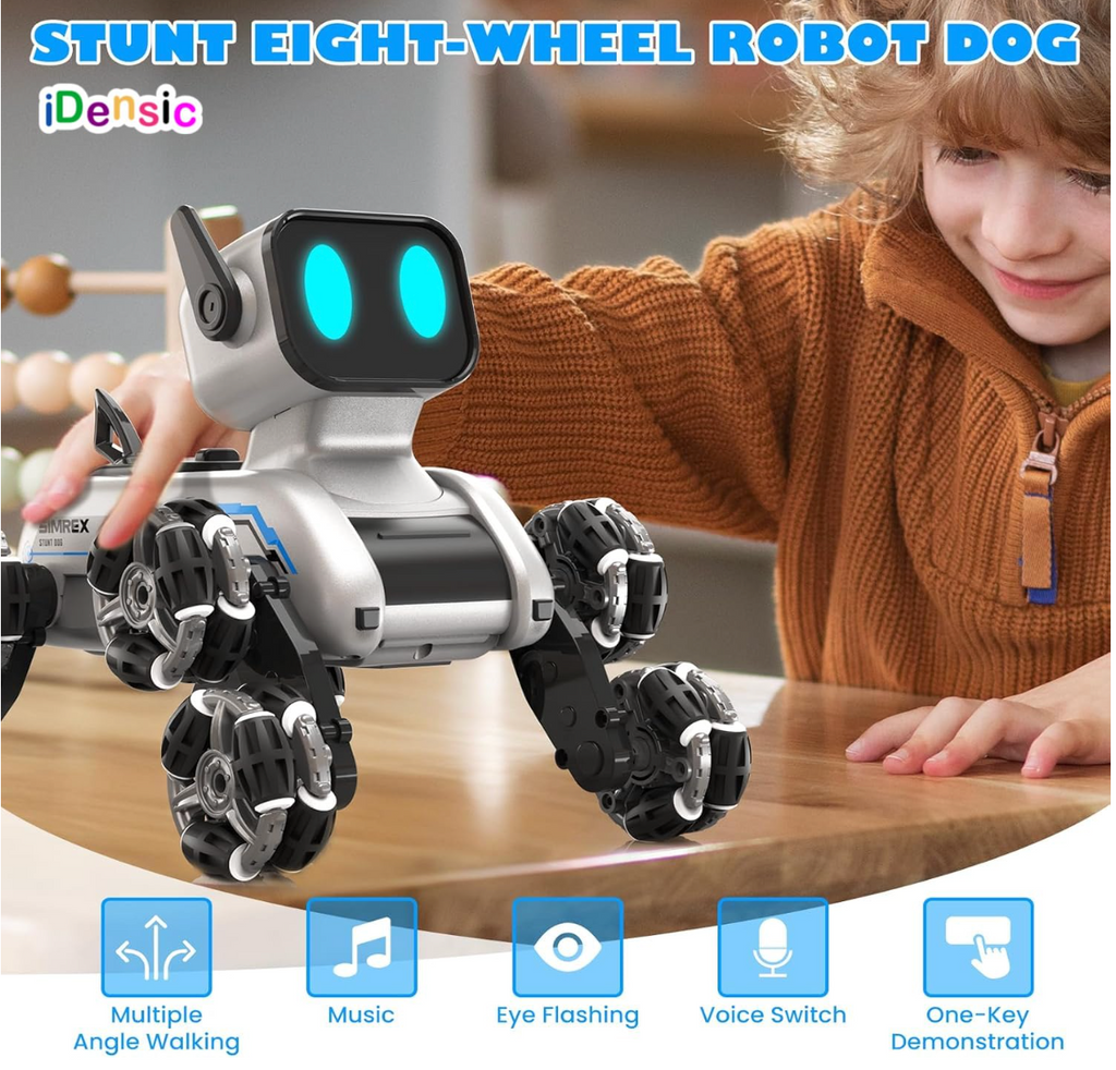ROBOT DOG 2.4Ghz RC Robot Dog Toys Stunt Car Hand Sensor 8WD Gesture Control Rechargeable Remote Control Cars with Light, Music for Kids Adults Birthday Gifts for Kids 6 7 8 9 10 11 12 Years Old