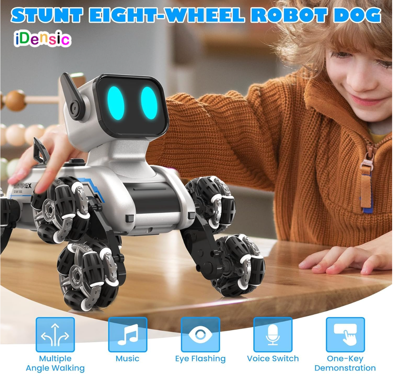ROBOT DOG 2.4Ghz RC Robot Dog Toys Stunt Car Hand Sensor 8WD Gesture Control Rechargeable Remote Control Cars with Light, Music for Kids Adults Birthday Gifts for Kids 6 7 8 9 10 11 12 Years Old
