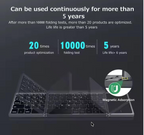 Foldable Keyboard with Touchpad Portable Wireless Bluetooth Keyboard Rechargeable Full Size Ultra Slim Pocket Folding Keyboard
