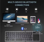Foldable Keyboard with Touchpad Portable Wireless Bluetooth Keyboard Rechargeable Full Size Ultra Slim Pocket Folding Keyboard