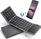 Foldable Keyboard with Touchpad Portable Wireless Bluetooth Keyboard Rechargeable Full Size Ultra Slim Pocket Folding Keyboard