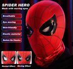 Spider-Man Mask  with Moving Eyes 3D, LED Moving Eyes Cosplay Mask,Jaw Motion Activated Blinking Eyelid Spider-Man