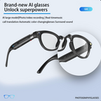 Smart Glasses AIMB-S1 M02  Smart Glasses Bluetooth Smart Eyewear with Interchangeable Lenses, Voice Control & Wire