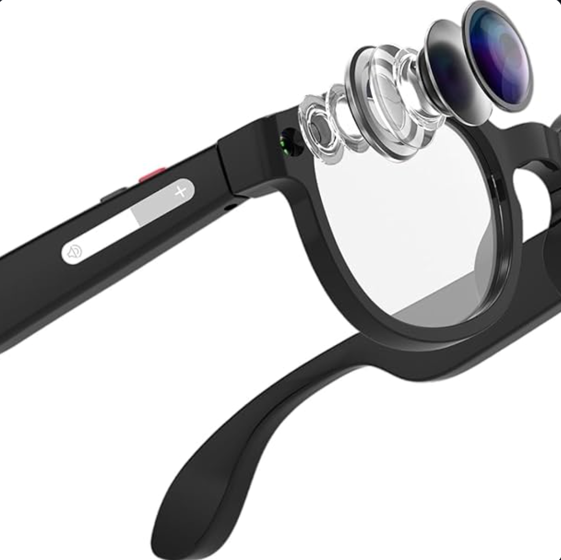 Smart Glasses AIMB-S1 M02  Smart Glasses Bluetooth Smart Eyewear with Interchangeable Lenses, Voice Control & Wire