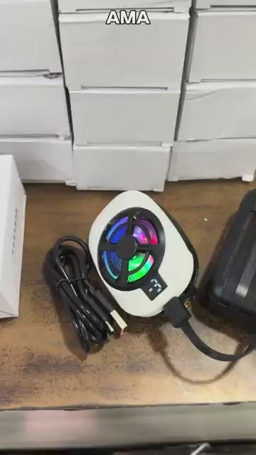 Instant Mobile Cooler with 1/4" Screw Hole, Mobile Cooler with 3 Cooling Modes, LCD Display, RGB Light, Semiconductor Technology Instant Gaming Cooling Fan for iOS and Android Phones (TL-16)